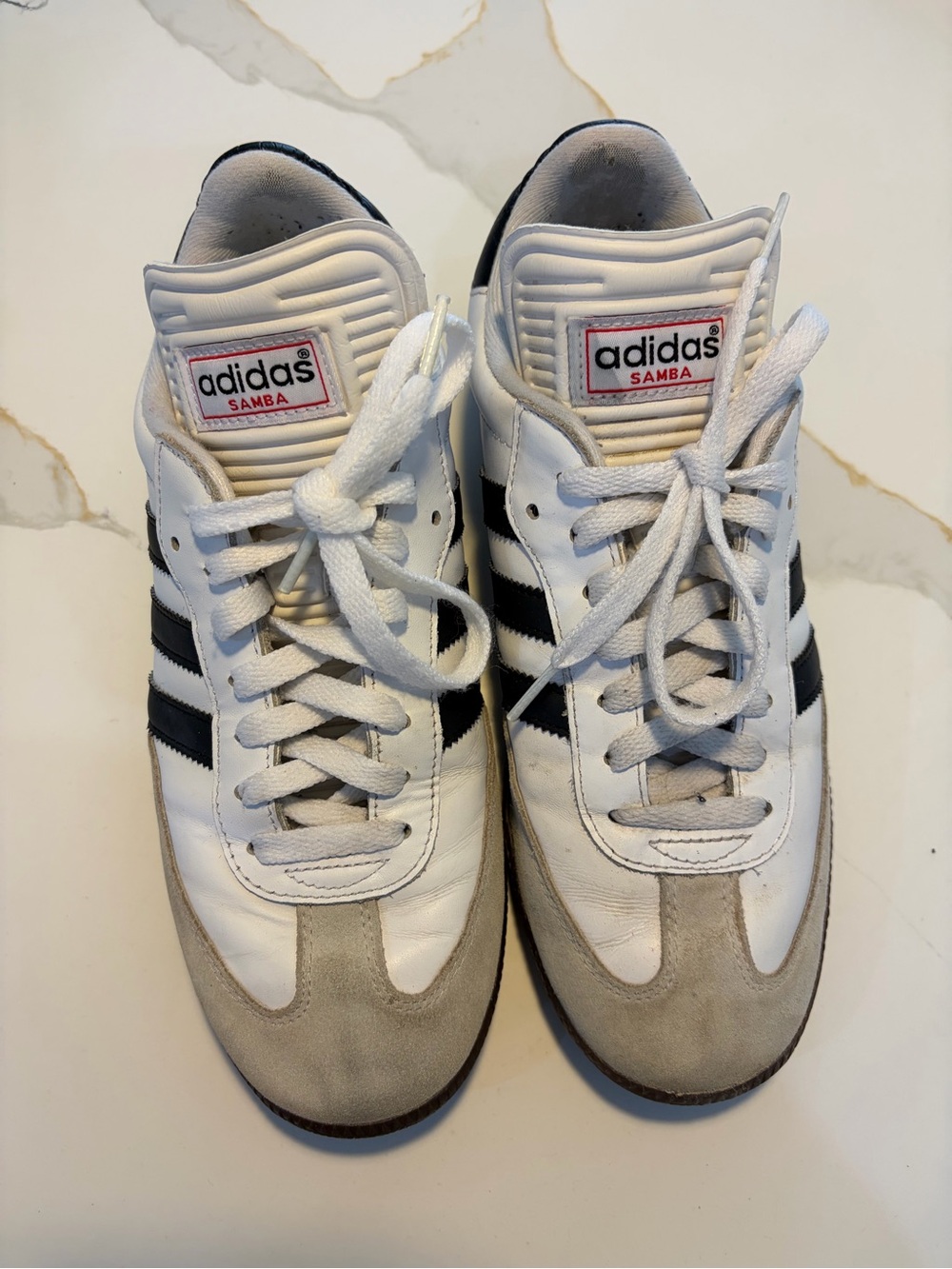Adidas Samba Classic Leather Sneakers White Black Gum Men’s Size US 8 - Picture 6 of 11